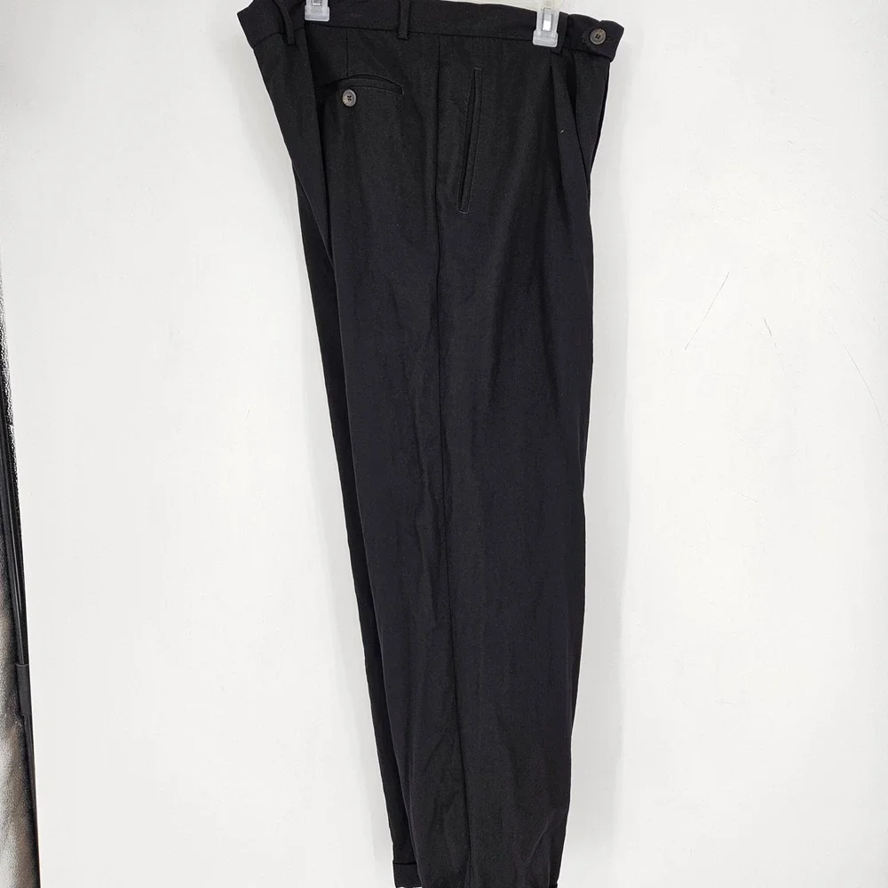 Ermenegildo Zegna Pants Mens Size 56 Black‎ Trousers Wool Blend Casual Preppy